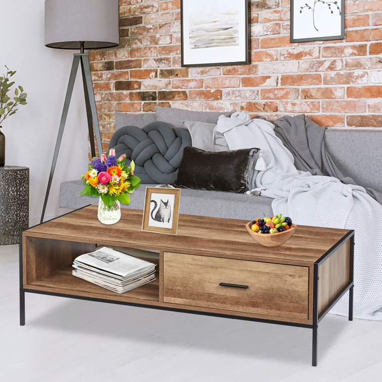 17 Stories Frame Coffee Table With Storage - Wayfair Canada
